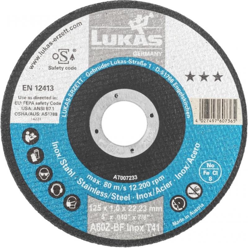 10x řezný kotouč v plechu T41 na nerezovou ocel 125x1 mm rovný • Vtools.cz