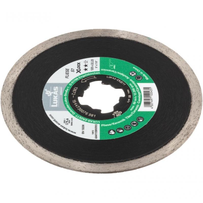 Diamantový řezný kotouč FLIESE S7 na kámen/dlaždice Ø 125 mm pro úhlové brusky x-LOCK • Vtools.cz