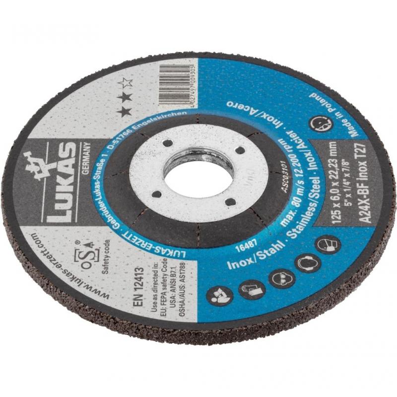 Brusný kotouč T27 na nerezovou ocel 125x6 mm s klikou • Vtools.cz