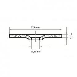 Brusný kotouč T27 na nerezovou ocel 125x6 mm s klikou • Vtools.cz