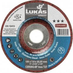 Brusný kotouč T27 na nerezovou ocel 125x7 mm s klikou • Vtools.cz