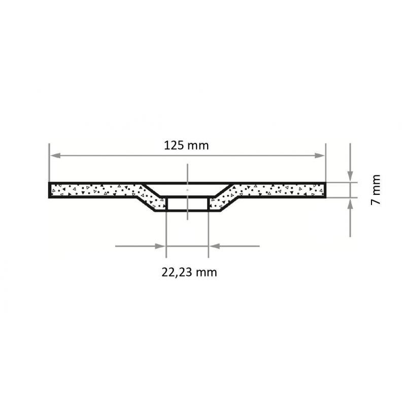 Brusný kotouč T27 na nerezovou ocel 125x7 mm s klikou • Vtools.cz
