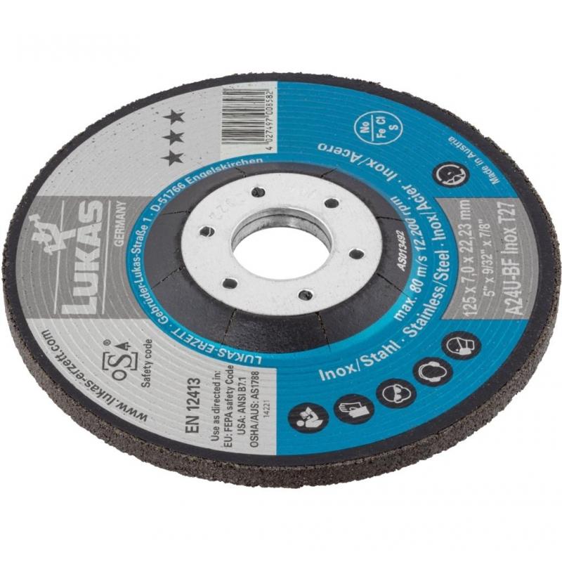 Brusný kotouč T27 na nerezovou ocel 115x7 mm s klikou • Vtools.cz