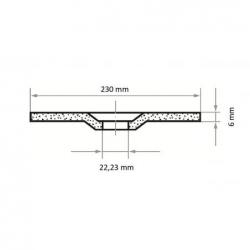 Brusný kotouč T27 na litinu 230x6 mm s klikou • Vtools.cz