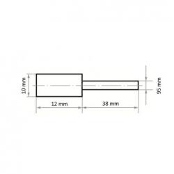 Leštící tělísko P3ZY válcovitého tvaru 10x12 mm stopka 3 mm plsť pro lešticí pastu • Vtools.cz