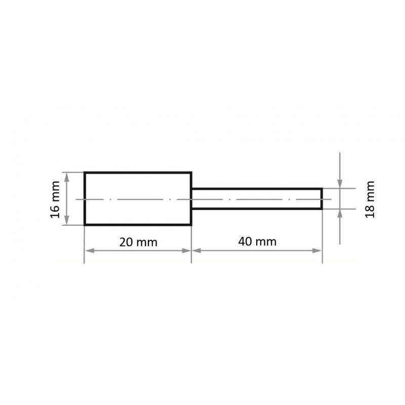 Leštící tělísko P1ZY válcový 16x20 mm stopka 6 mm • Vtools.cz