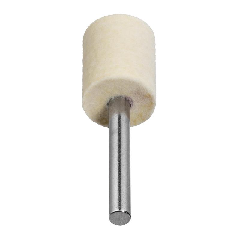 Leštící tělísko P3ZY Válcový tvar 25x30 mm Stopka 6 mm Plst na lešticí hmotu • Vtools.cz