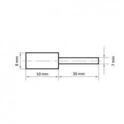 Leštící tělísko P1ZY válcového tvaru 8x10 mm stopka 3 mm • Vtools.cz