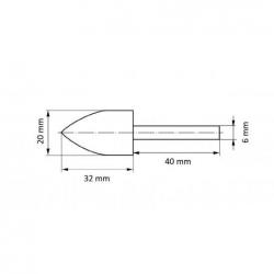Leštící tělísko P2SP Špičatý oblouk 13x20 mm Zrnitost 120 • Vtools.cz