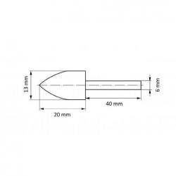 Leštící tělísko P2SP Špičatý oblouk 20x32 mm Zrnitost 220 • Vtools.cz