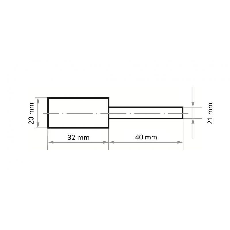 Leštící tělísko P1ZY válcový 20x32 mm stopka 6 mm • Vtools.cz