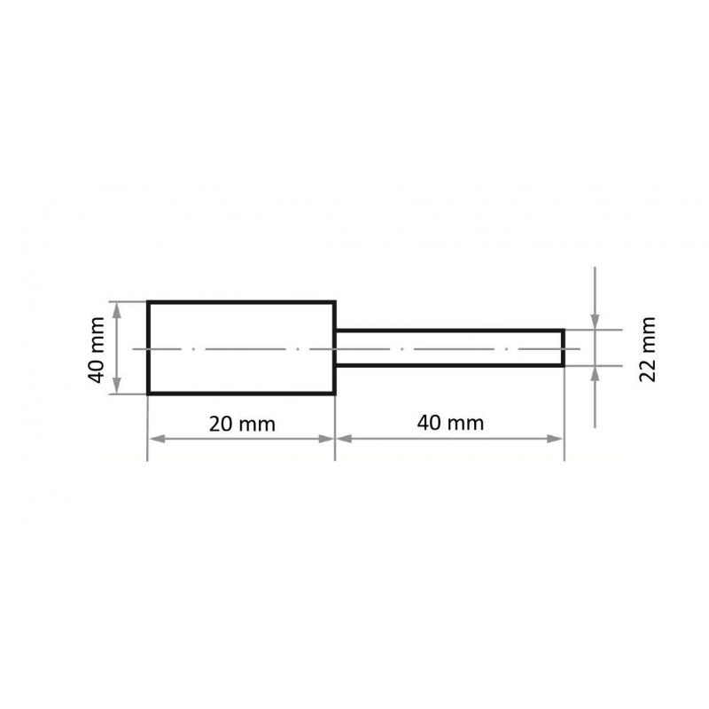 Leštící tělísko P1ZY válcového tvaru 40x20 mm stopka 6 mm • Vtools.cz