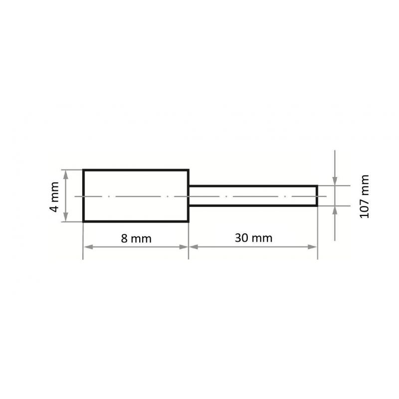 Leštící tělísko P2ZY Válcový tvar 4x8 mm Zrnitost 600 • Vtools.cz