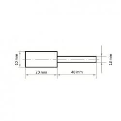 Leštící tělísko P1ZY válcový 10x20 mm stopka 6 mm • Vtools.cz