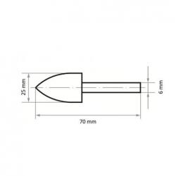 Leštící tělísko P3SP s úhlovým tvarem 25x30 mm stopka 6 mm plsť pro lešticí pasty • Vtools.cz