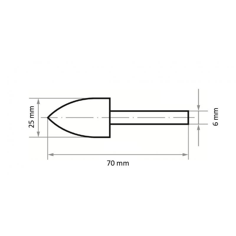 Leštící tělísko P3SP s úhlovým tvarem 25x30 mm stopka 6 mm plsť pro lešticí pasty • Vtools.cz