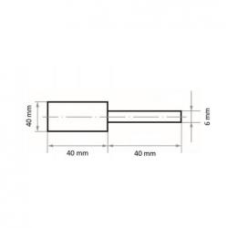 Leštící tělísko P6ZY válcového tvaru velmi jemná 40x40 mm stopka 6 mm karbid křemíku • Vtools.cz
