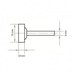 Brusné tělísko ZY2 válcového tvaru pro nástrojové oceli 75x10 mm stopka 8 mm • Vtools.cz