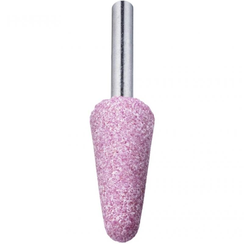 Brusné tělísko KE s kulatým kuželem pro ocel/ocelovou odlitku 20x40 mm stopka 6 mm • Vtools.cz