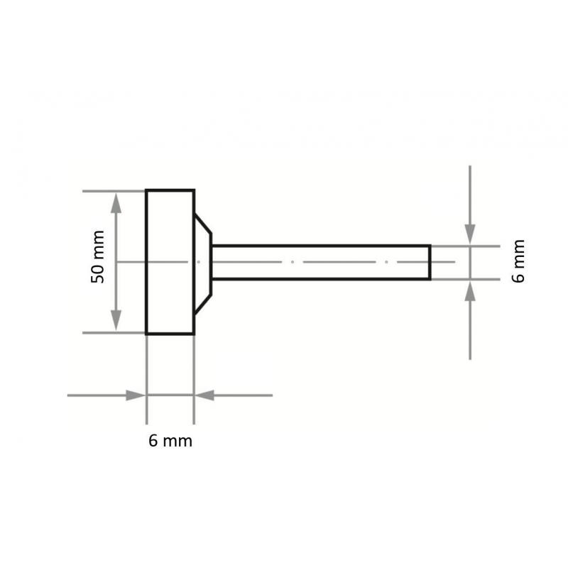 Brusné tělísko ZY2 válcového tvaru pro nástrojové oceli 50x6 mm stopka 6 mm • Vtools.cz