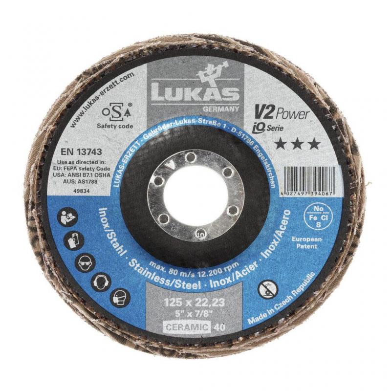 Lamelový brusný kotouč V2 POWER univerzální Ø 125 mm Keramická zrnitost 60 úhlová • Vtools.cz