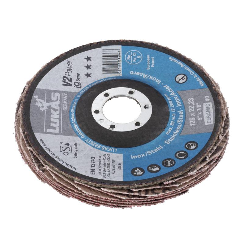 Lamelový brusný kotouč V2 POWER univerzální Ø 125 mm Keramická zrnitost 60 úhlová • Vtools.cz