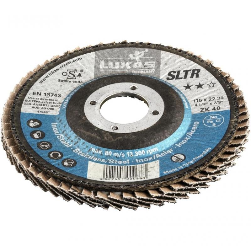 Lamelový brusný kotouč SLTR univerzální Ø 115 mm zrnitost zirkonového oxidu hlinitého 40 • Vtools.cz
