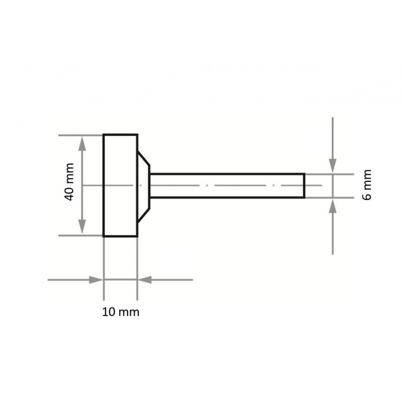 Brusné tělísko ZY2 válcového tvaru pro ocel/ocelovou odlitek 40x10 mm stopka 6 mm • Vtools.cz