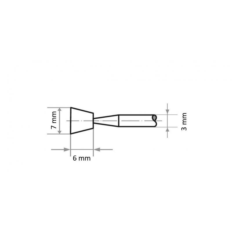 Brusné tělísko D12 pro montáž na ocel/ocelovou odlitinu 4x7 mm stopka 3 mm • Vtools.cz