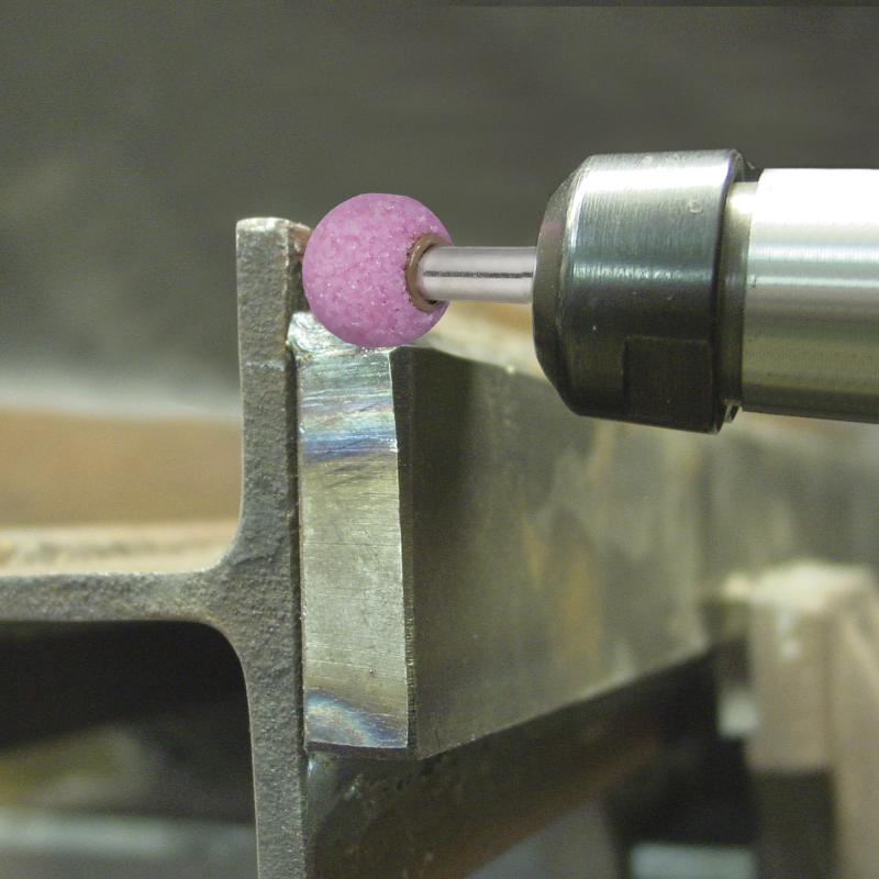 Brusné tělísko KU kulovitého tvaru pro ocel/ocelovou odlitku 20x20 mm stopka 6 mm • Vtools.cz