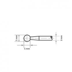 Brusné tělísko D15 LUKAS pro nástrojové oceli 5x5 mm stopka 3 mm • Vtools.cz