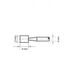 Brusné tělísko D23 válcový pro nástrojové oceli 5x6 mm stopka 3 mm • Vtools.cz