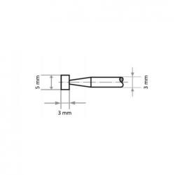 Brusné tělísko D5 válcového tvaru pro nástrojové oceli 5x3 mm stopka 3 mm • Vtools.cz