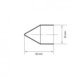 SKWK brusný váleček kuželový univerzální 16x26 mm keramická zrnitost 80 • Vtools.cz