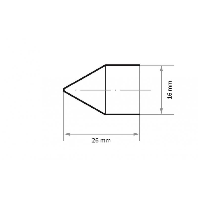 SKWK brusný váleček kuželový univerzální 16x26 mm keramická zrnitost 80 • Vtools.cz