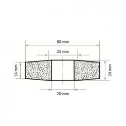 Brusný kotouč SE4 Kotouč na litinu 80x20 mm otvor 20 mm zrnitost 16 • Vtools.cz