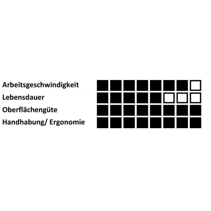 Brousící vějíř SFV pro nerezovou ocel 30x10 mm stopka 6 mm zirkonový oxid hlinitý zrnitost 180 • Vtools.cz