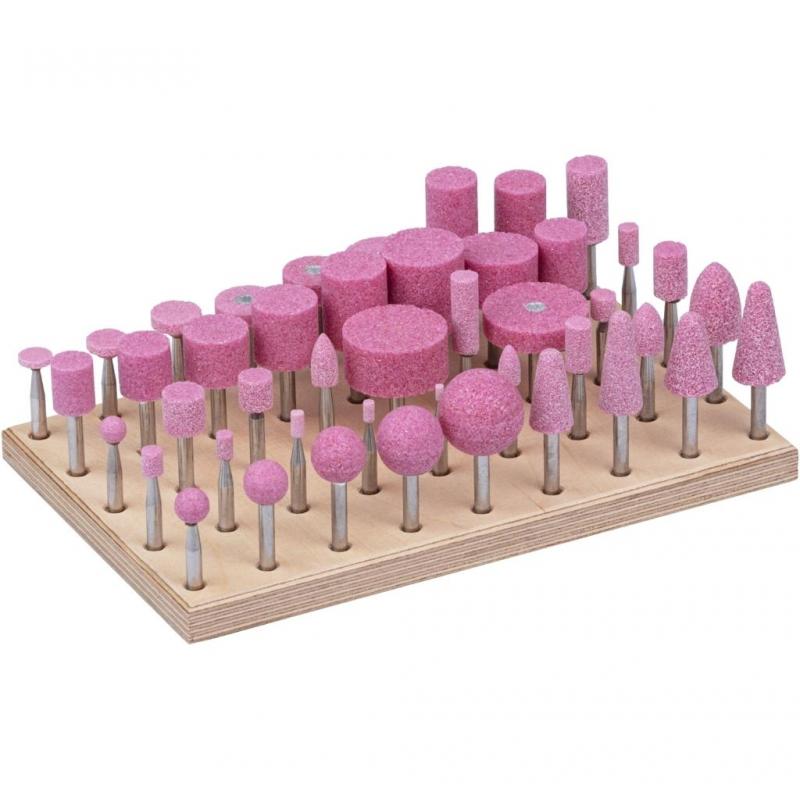 Sada brusných tělísek LUKAS 45dílná pro ocelové/litinové dříky 6 mm korund • Vtools.cz