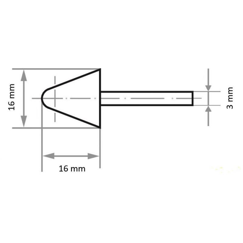 Brusné tělísko B41 Váleček kuželovitého tvaru pro ocel/ocelovou odlitku 16x16 mm • Vtools.cz