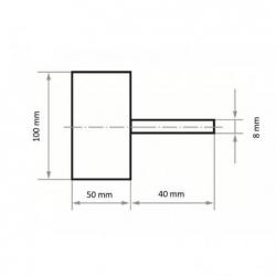 Brousící vějíř SFL univerzální 100x50 mm stopka 8 mm korund zrnitost 150 • Vtools.cz