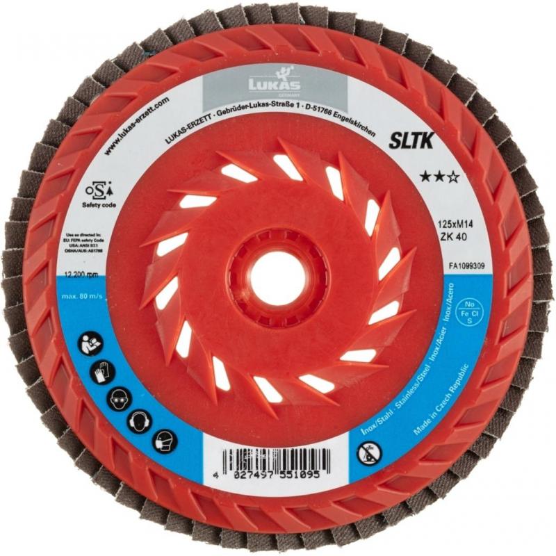 Lamelový brusný kotouč SLTK univerzální Ø 125 mm se závitem M14 zrnitost zirkonového oxidu hlinitého 40 • Vtools.cz