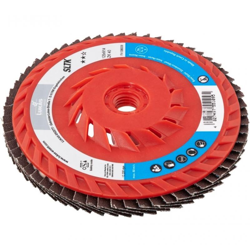 Lamelový brusný kotouč SLTK univerzální Ø 125 mm se závitem M14 zrnitost zirkonového oxidu hlinitého 40 • Vtools.cz