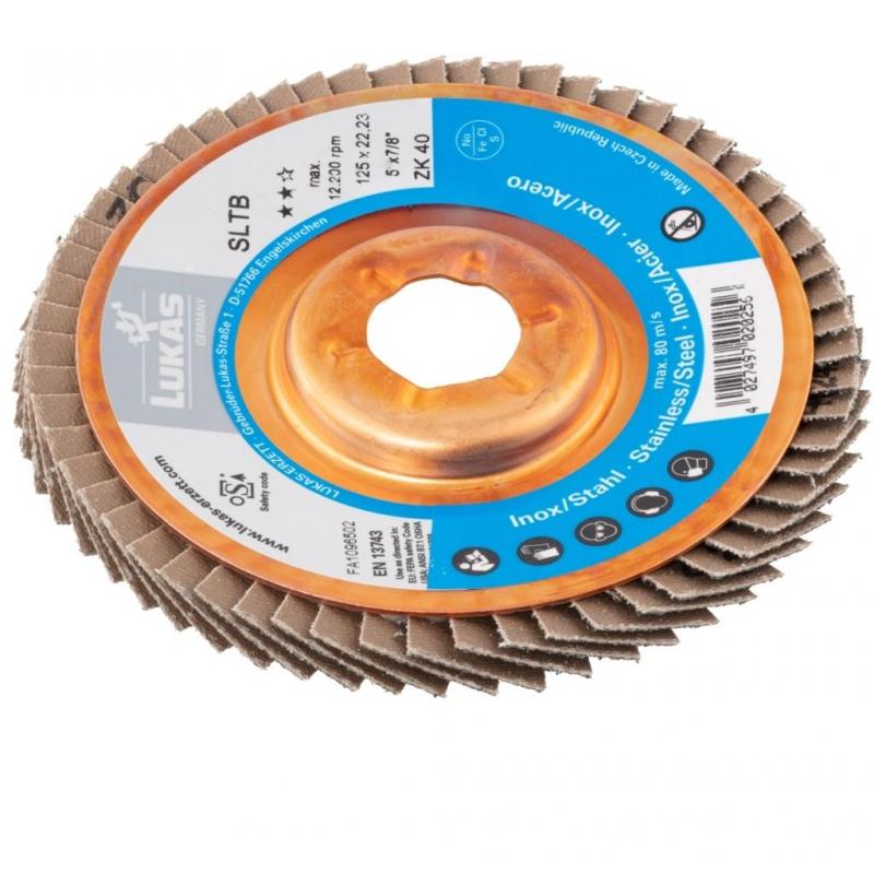 Lamelový brusný kotouč SLTB pro nerezovou ocel Ø 115 mm zrnitost oxidu zirkoničitého 60 • Vtools.cz