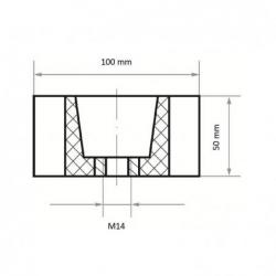Brusný váleček LWV univerzální 100x52 mm s vnitřním závitem M14 • Vtools.cz