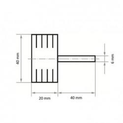 Brusný vějíř SFB univerzální 40x20 mm stopka 6 mm korund zrnitost 80 • Vtools.cz