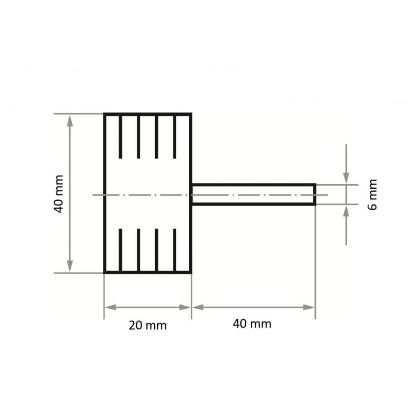 Brusný vějíř SFB univerzální 40x20 mm stopka 6 mm korund zrnitost 80 • Vtools.cz