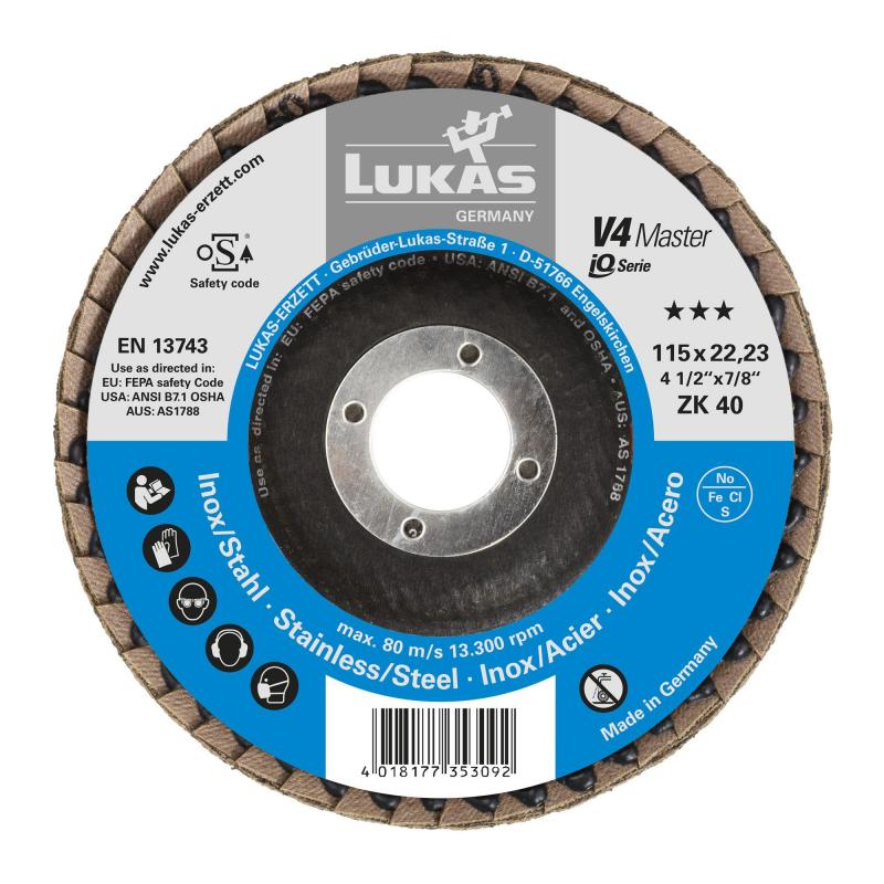 Klapkový kotouč V4 MASTER univerzální Ø 178 mm zirkonový oxid hlinitý zrnitost 40 úhlová • Vtools.cz