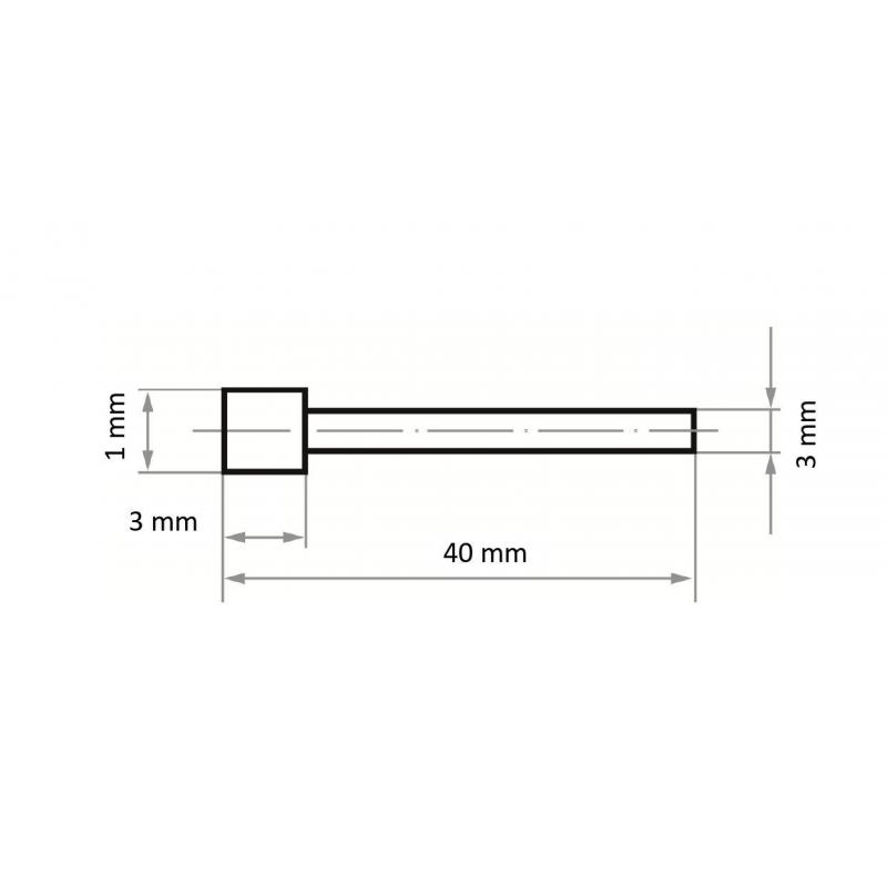 CBN Brusné tělísko CS válcového tvaru 1x3 mm stopka 3 mm • Vtools.cz