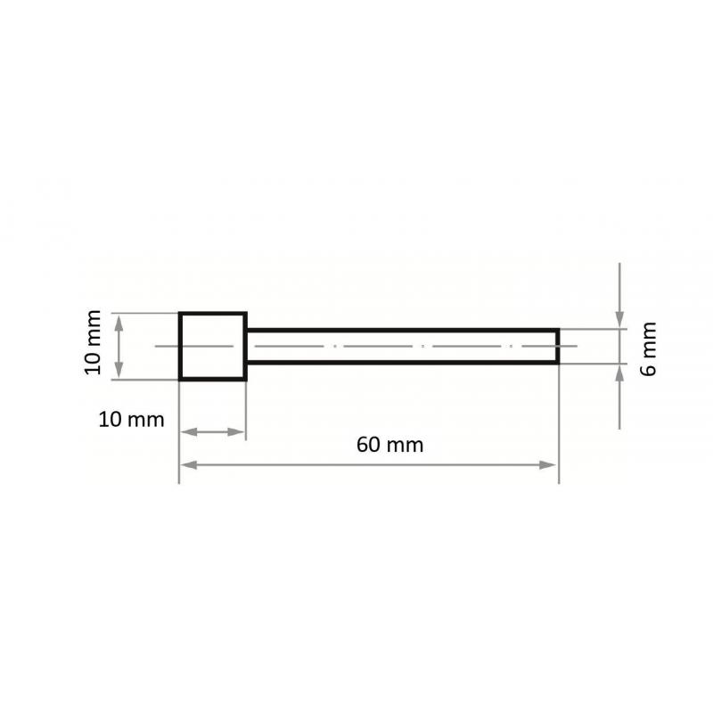 CBN brusné tělísko CS válcového tvaru 10x10 mm stopka 6 mm • Vtools.cz