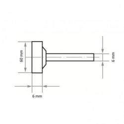 Brusné tělísko ZY2 válcový tvar 60x6 mm stopka 6 mm korund zrnitost 24 • Vtools.cz